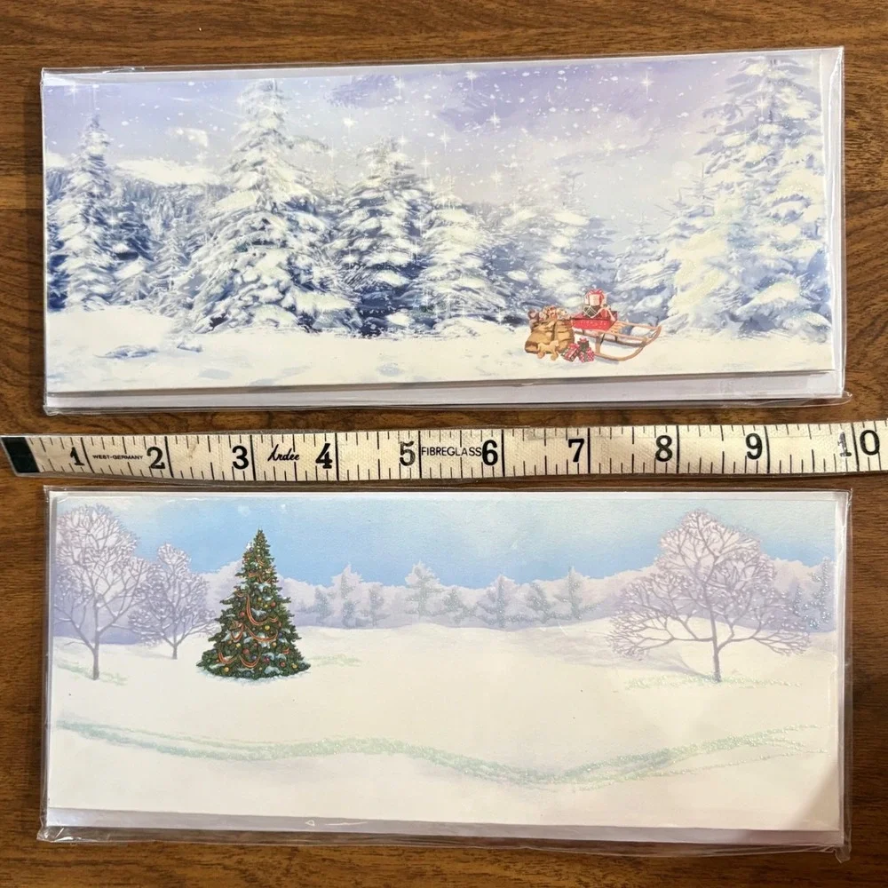 Up With Paper Panoramics‎ Pop-Up Christmas Greeting Cards Set of 2 Santa Claus